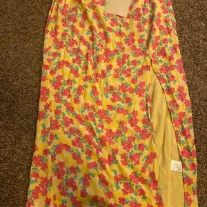 Sabo Skirt Vibrant Floral Maxi Skirt - Yellow and Red